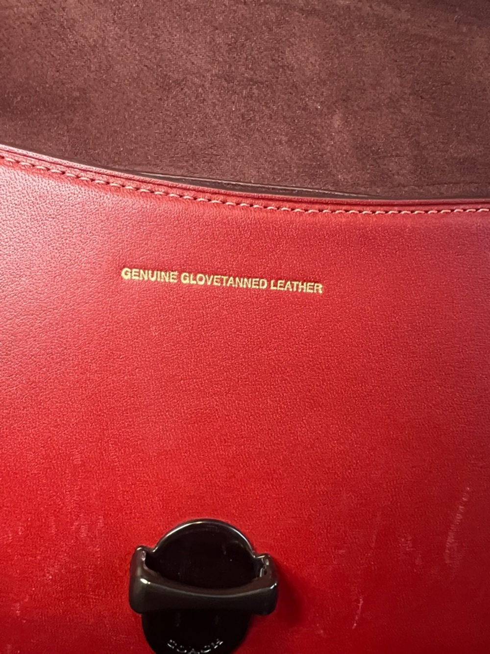 Coach Two-Tone Pink and Red Leather Crossbody with Signature 'C' Clasp - Picture 7 of 10